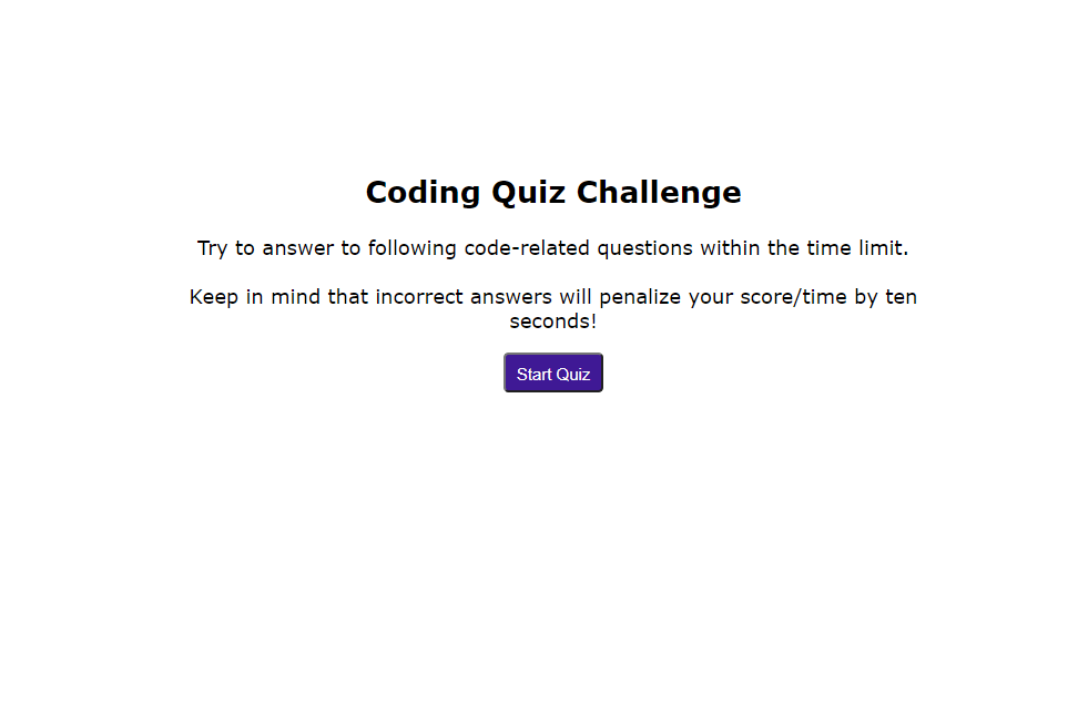 Code Quiz