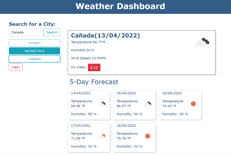 Weather Dashboard